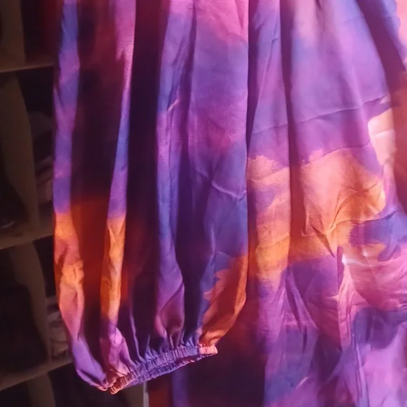 New Shein Bae Curve purple print sexy dress size 3xl - Picture 2 of 4